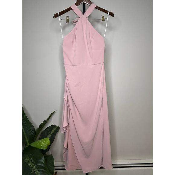 Elliatt Sinatra Dress in Blush- Size Small (4-6) halter neck, romantic - Picture 2 of 8